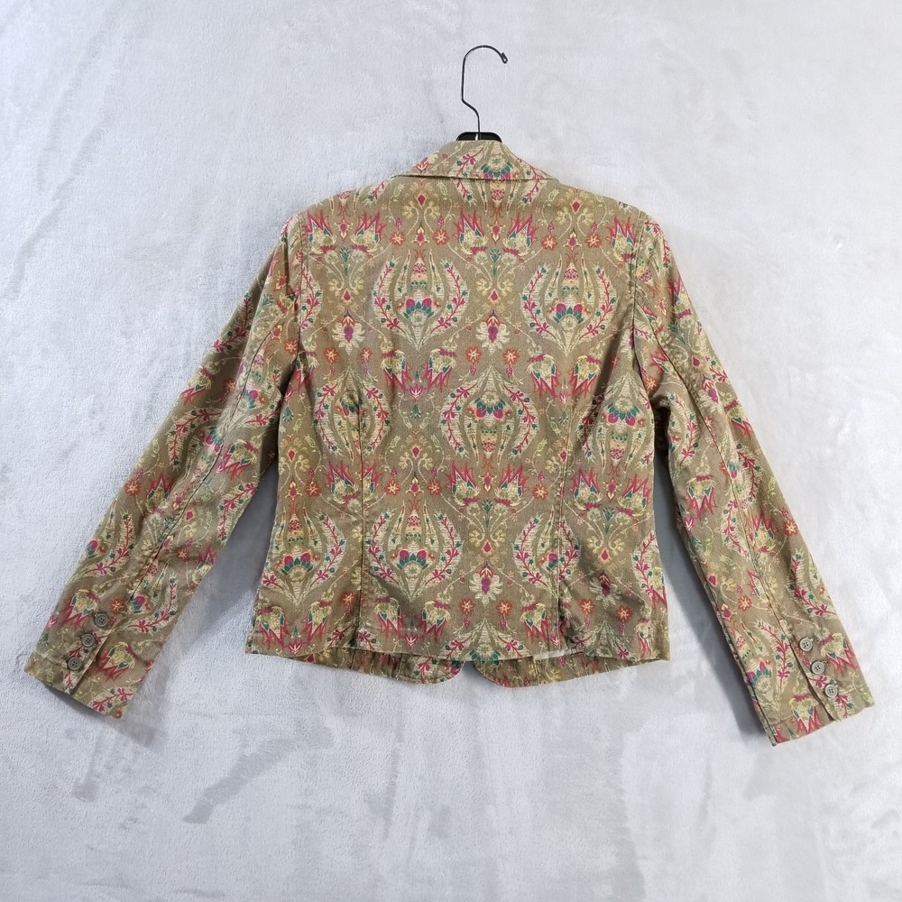 Vintage Pant Suit Women M/8 100% Cotton Floral Straight Leg Blazer Liz Claiborne - Picture 4 of 15